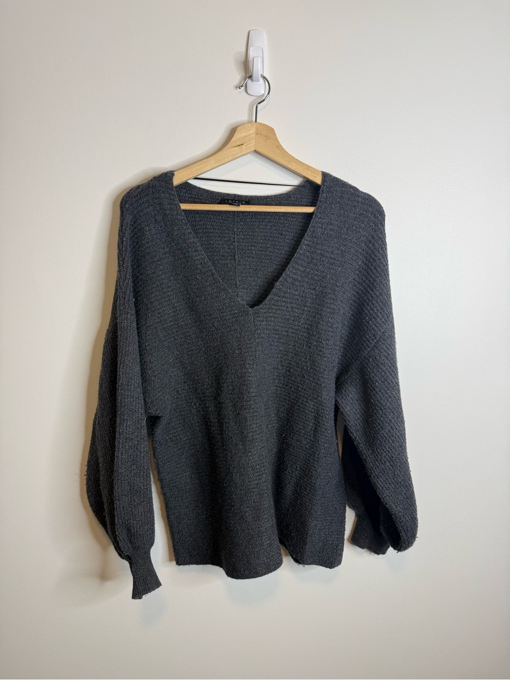 1. State Charcoal Gray V-Neck Knit Sweater size medium
